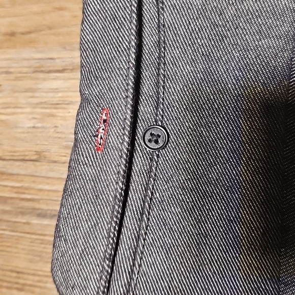 Men's Comune Grey Gunmetal Long Sleeve Button Down Flannel Shirt XL - Picture 5 of 5